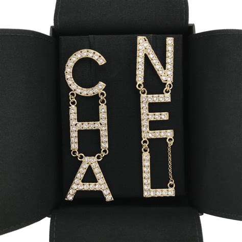 chanel letters earrings